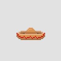 Sombrero Hut im Pixel Kunst Stil vektor