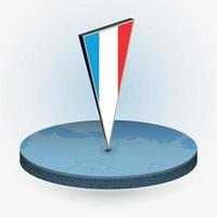 luxemburg Karta i runda isometrisk stil med triangel- 3d flagga av luxemburg vektor