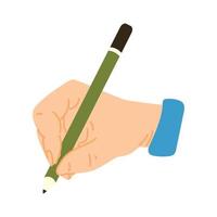 das Hand ist halten ein Bleistift. eben Vektor Illustration. modern Stil. Symbol. Hand.