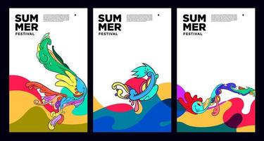 Vektor bunt Flüssigkeit abstrakt Hintergrund zum Sommer- Banner