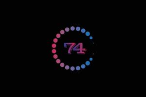 74 Nummer und Brief Initiale Logo Design Vorlage Vektor Illustration.