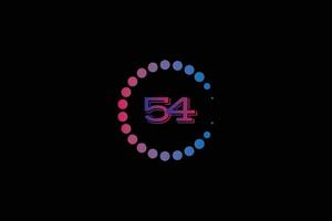 54 Nummer und Brief Initiale Logo Design Vorlage Vektor Illustration.