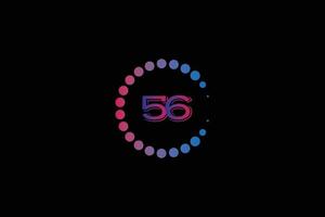 56 Nummer und Brief Initiale Logo Design Vorlage Vektor Illustration.
