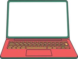 minimal Laptop Illustration Vektor. retro Farbe Stil Laptop Design vektor