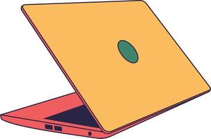 minimal Laptop Illustration Vektor. retro Farbe Stil Laptop Design vektor