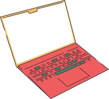 minimal Laptop Illustration Vektor. retro Farbe Stil Laptop Design vektor