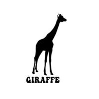 giraff silhuett vektor fri, vektor teckning silhuett av en giraff, svart silhuett giraff ikon, giraff vektor illustration