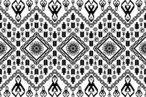 geometrisk etnisk orientalisk traditionell konst mönster.svart och vit ton.figur stam- broderi stil.design för etnisk bakgrund, tapeter, kläder, inslagning, tyg, element, sarong, vektor illustration