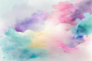 hand målad vattenfärg himmel moln bakgrund med en pastell färgad vektor