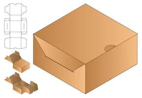 Box Verpackung gestanzte Vorlage Design. 3D-Modell vektor