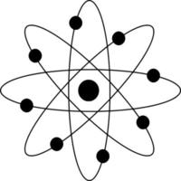 vektor silhuett av atom symbol på vit bakgrund