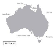 Australien Karte, grau Karte vektor