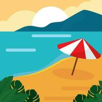 farbig Sommer- Landschaft eben Design Vektor Illustration