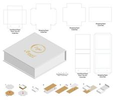 Box Verpackung gestanzte Vorlage Design. 3D-Modell vektor