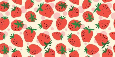 vektor sömlösa mönster med jordgubbar. trendiga handritade texturer. modern abstrakt design