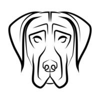 svartvit streckkonst av great dane dog head. bra användning för symbol, maskot, ikon, avatar, tatuering, t-shirtdesign eller vilken design du vill ha. vektor