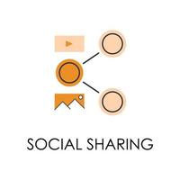 färgad social delning vektor ikon illustration