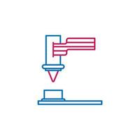 3d Drucken, 3d Drucker Vektor Symbol Illustration