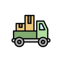 leverans lastbil, tillverkning vektor ikon illustration
