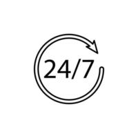 24 7 Bedienung Vektor Symbol Illustration