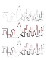 stad scape handdraw och linje vektor ikon illustration