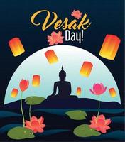 Lycklig bhuddha purnima Vesak dag hälsning posta vektor mönster