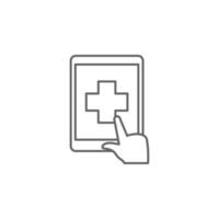 Gesundheit, Hilfe, medizinisch, online, Dienstleistungen Vektor Symbol Illustration