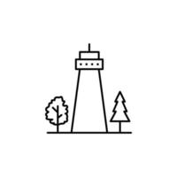 Leuchtturm, Baum, Reise Vektor Symbol Illustration