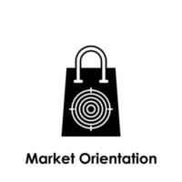 Tasche, Ziel, Markt Orientierung Vektor Symbol Illustration