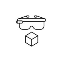 erweitert Wirklichkeit, Clever Brille Vektor Symbol Illustration