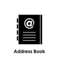 anteckningsbok, e-post, adress bok vektor ikon illustration