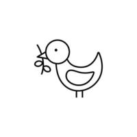 Taube Vogel Olive Vektor Symbol Illustration