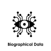 biografisch Daten, Auge, Schaltkreis Tafel Vektor Symbol Illustration