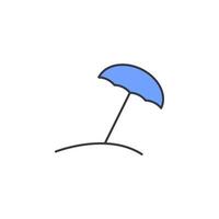 strand paraply vektor ikon illustration