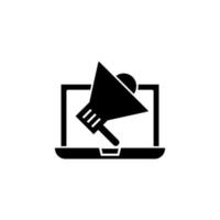 E-Commerce, Megaphon, Laptop Vektor Symbol Illustration