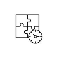 Zeit Management, Puzzle, Uhr, Stunde, Zeit Vektor Symbol Illustration