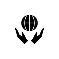 Hand, Finger, Geste, halten, Welt Vektor Symbol Illustration