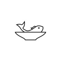 fisk i en tallrik vektor ikon illustration
