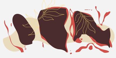 abstrakte moderne Blätterformen. Satz von kreativen Minimalisten. Postkarten- oder Broschürenumschlagdesign. vektor