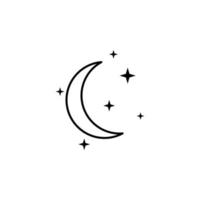 halvmåne måne och stjärnor vektor ikon illustration