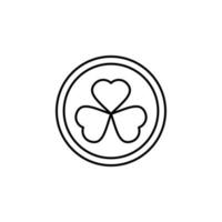 Kleeblatt, Münze, Irland Vektor Symbol Illustration