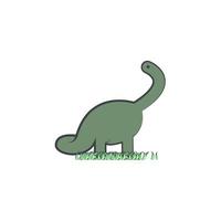 brontosaurus tecknad serie vektor ikon illustration