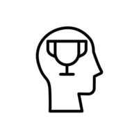 Kopf Gewinner Tasse Vektor Symbol Illustration