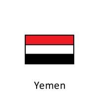 National Flagge von Jemen im einfach Farben mit Name Vektor Symbol Illustration