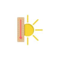 termometer värme Sol vektor ikon illustration