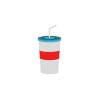 Saft im ein Plastik Tasse eben Vektor Symbol Illustration