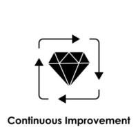 Diamant, Pfeil, kontinuierlich Verbesserung Vektor Symbol Illustration