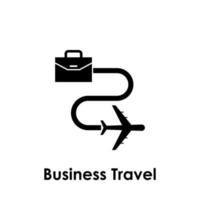 diplomat, flygplan, företag resa vektor ikon illustration