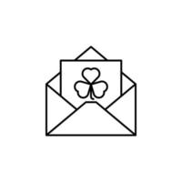 patrick dag, e-post, kuvert, hälsning, inbjudan, meddelande, brev vektor ikon illustration