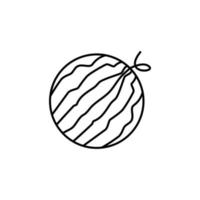 Wassermelone Gliederung Vektor Symbol Illustration